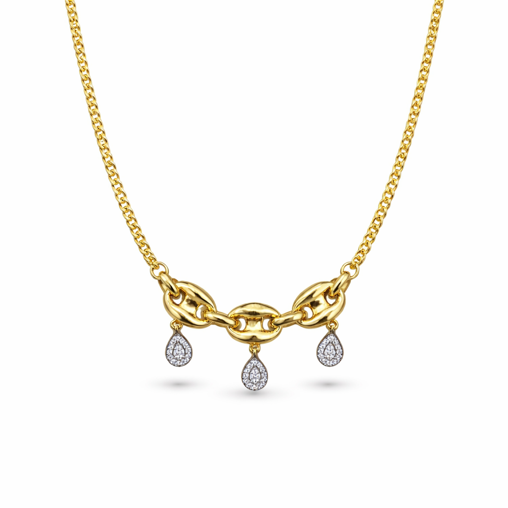 Golden Link Drop Necklace