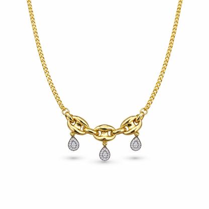 Golden Link Drop Necklace