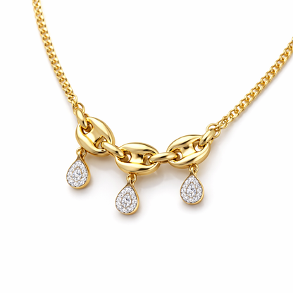 Golden Link Drop Necklace