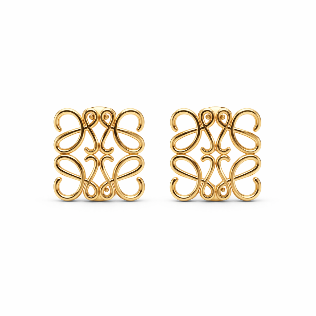 Arabesque Square Stud Earrings