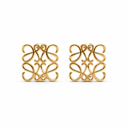 Arabesque Square Stud Earrings