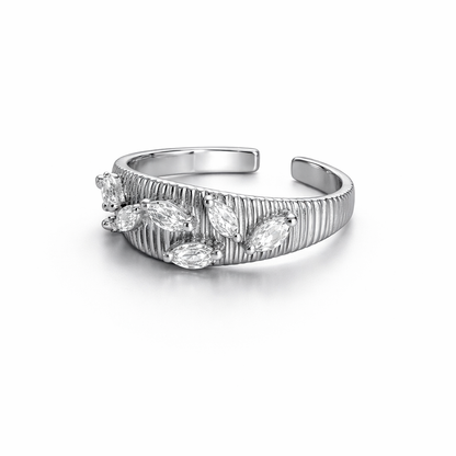 Textured Crystal Dome Ring