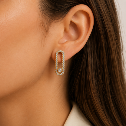 Celeste Link Crystal Earrings