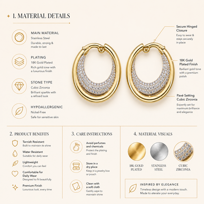 Pavé Curve Hoop