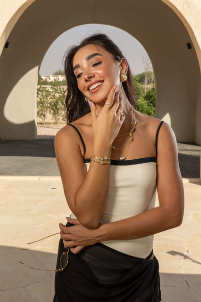 Ivory Wave Stud Earring