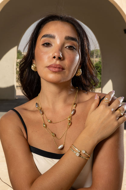 Luminous Shell Hexa Bangle