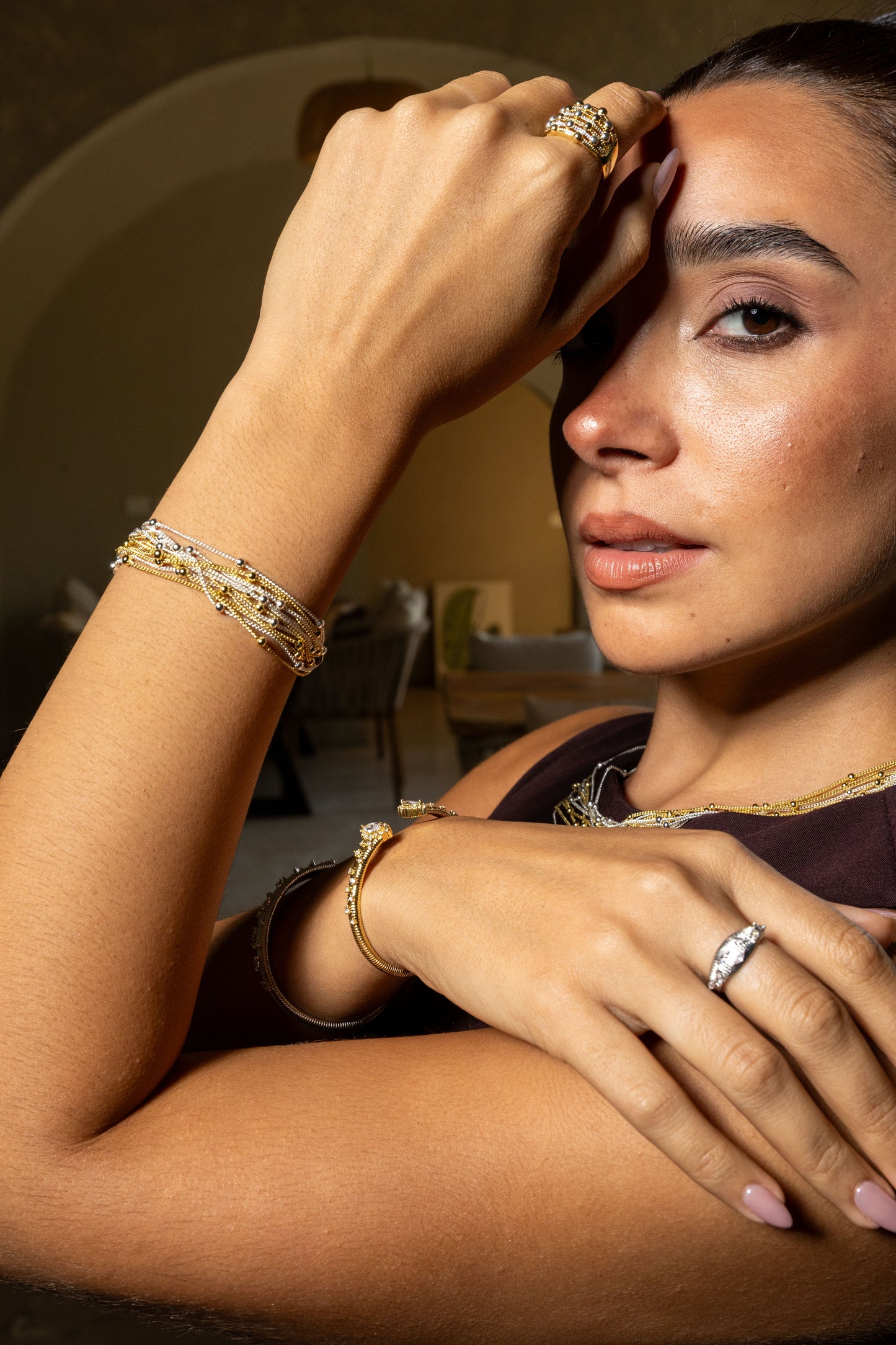 Multi Layer Gold Chain Bracelet