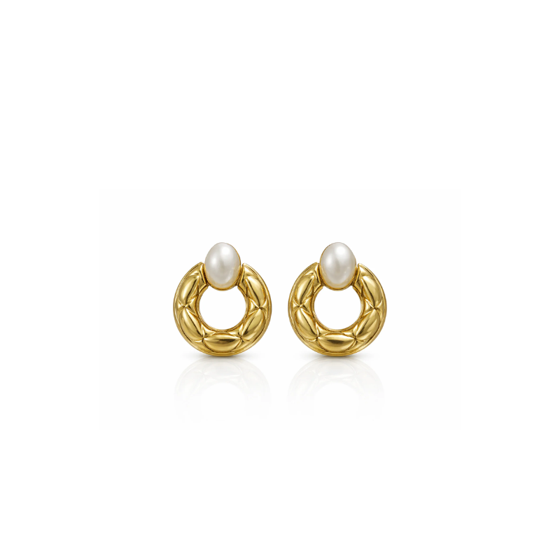Luna Pearl Hoop Earrings
