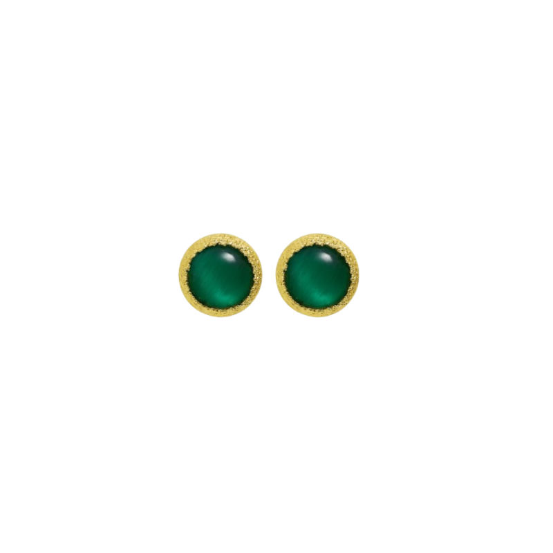 Emerald Aura Stud Earrings