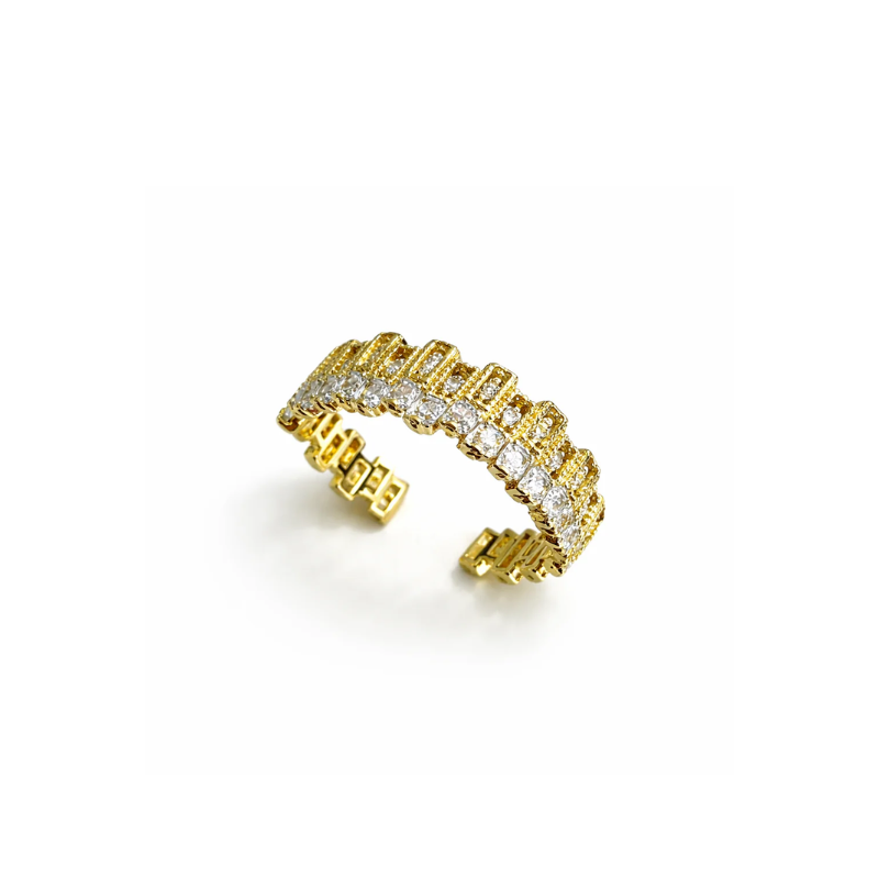 Crystal Link Open Ring