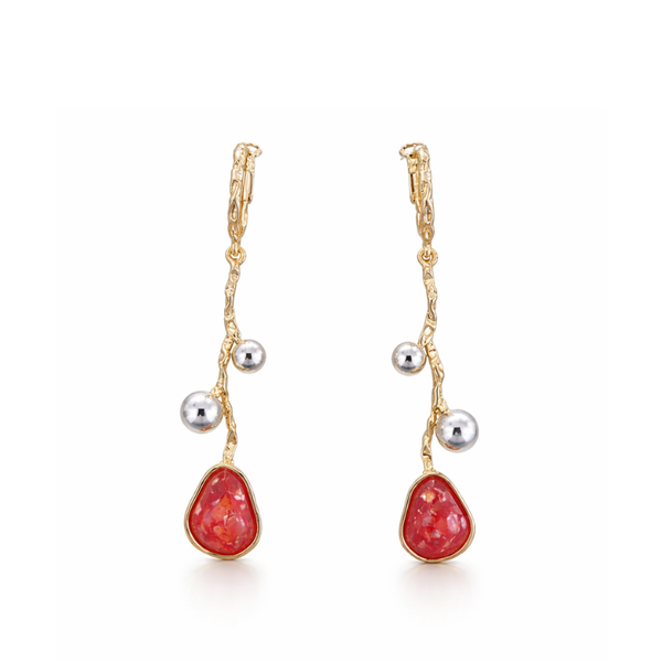Coral Drop Statement Earrings