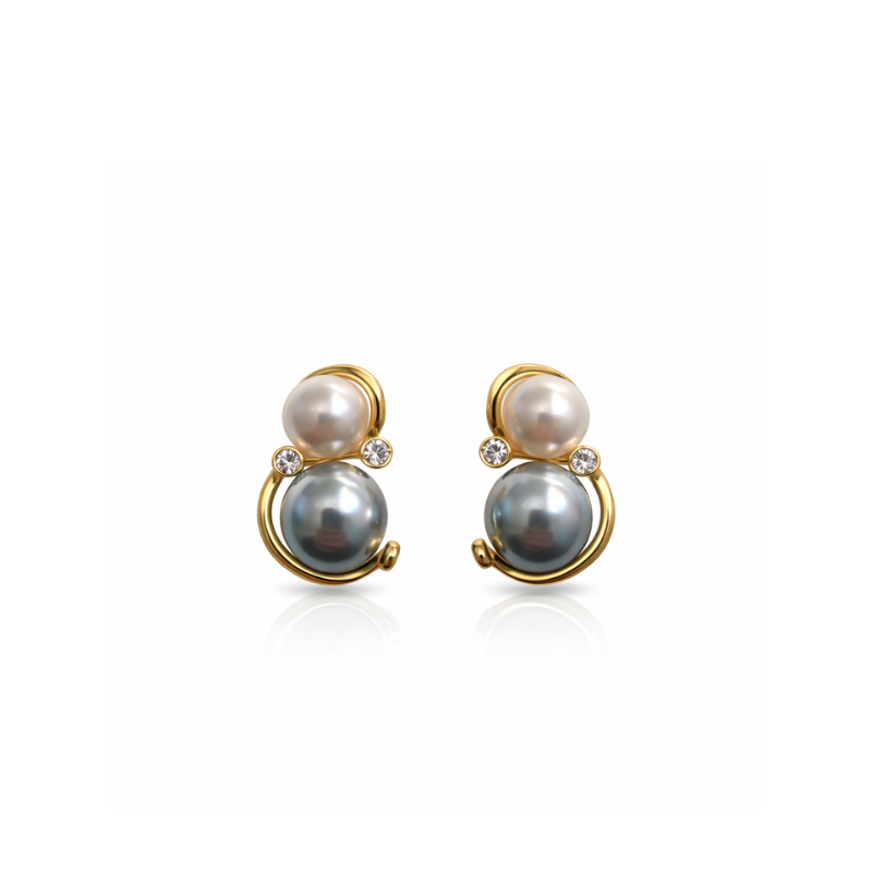 Dual Pearl Orbit Earrings