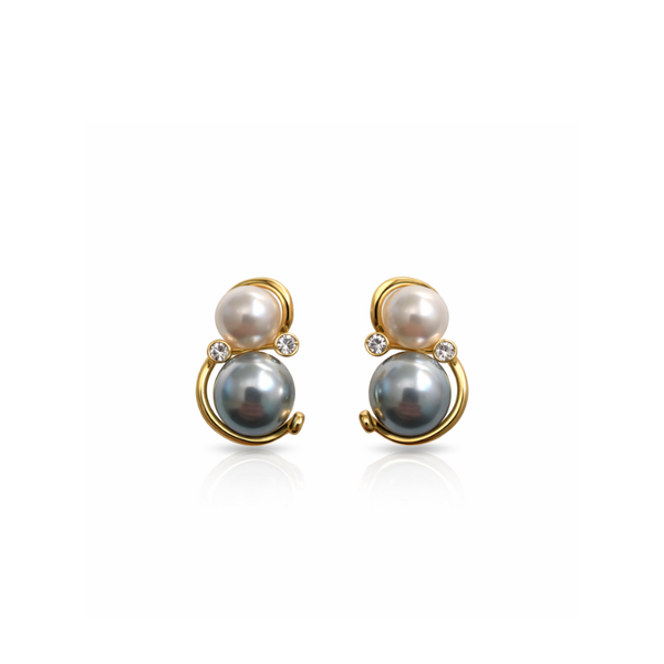 Dual Pearl Orbit Earrings