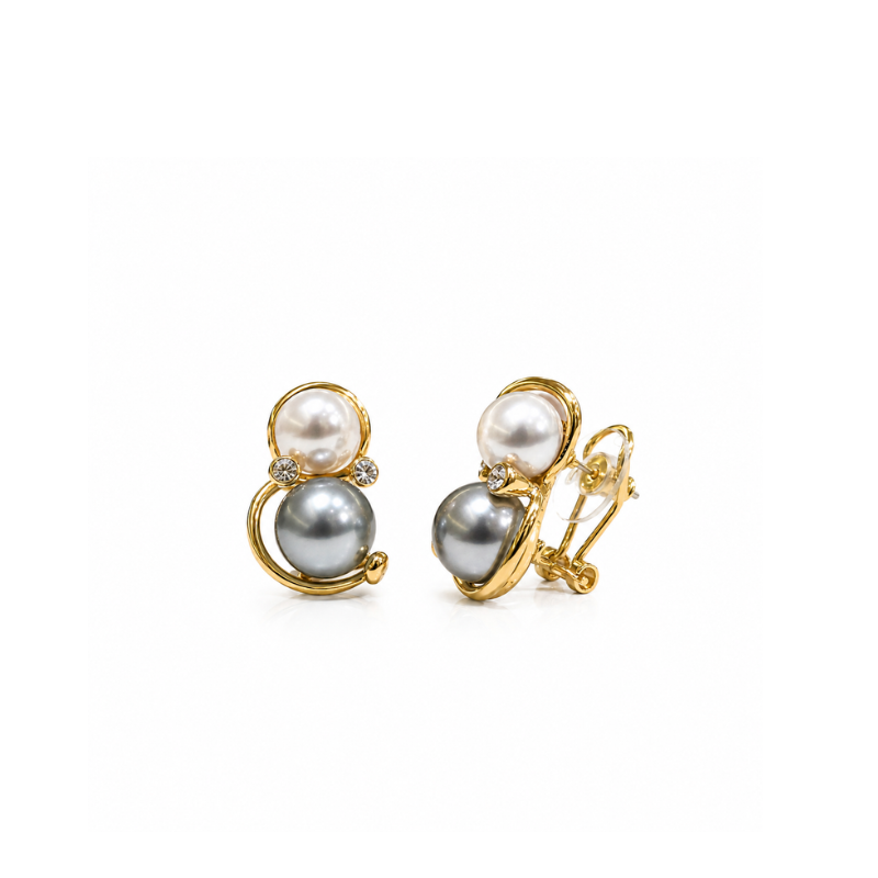 Dual Pearl Orbit Earrings