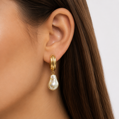 Pearl Hoop Earrings