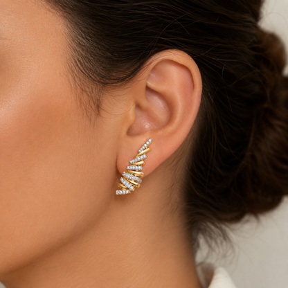 Radiant Wing Pavé Earrings