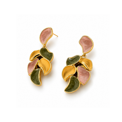 Blush Olive Cascade Earrings