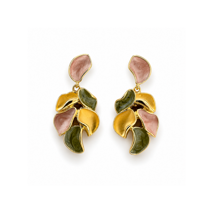 Blush Olive Cascade Earrings