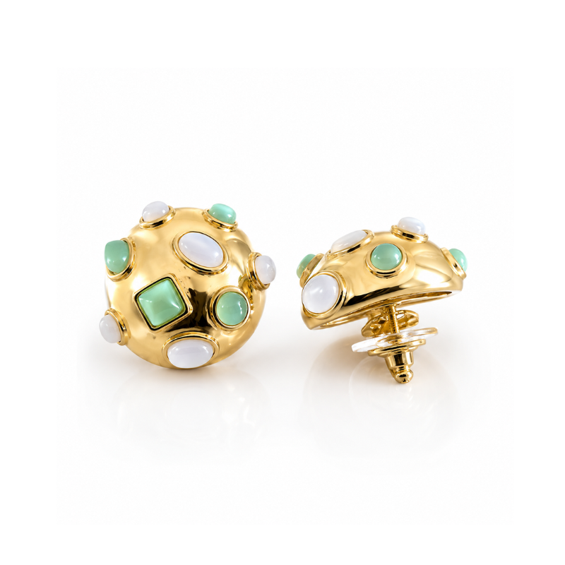Celeste Mosaic Dome Earrings