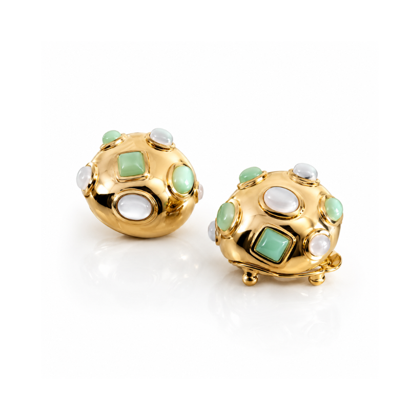 Celeste Mosaic Dome Earrings