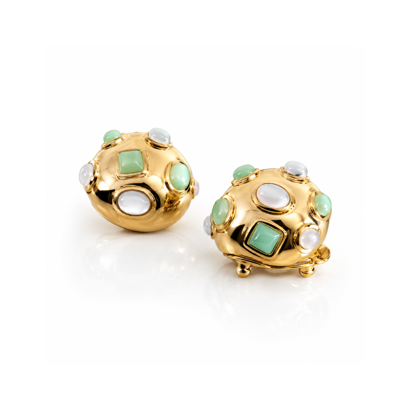 Celeste Mosaic Dome Earrings