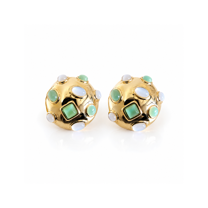 Celeste Mosaic Dome Earrings