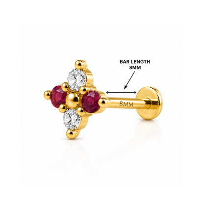 Ruby Cross Piercing
