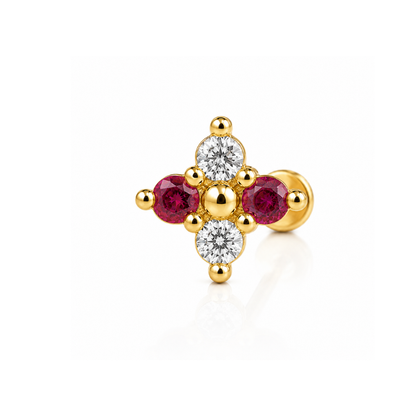 Ruby Cross Piercing