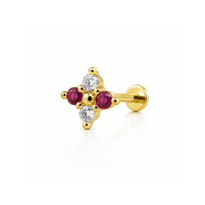 Ruby Cross Piercing