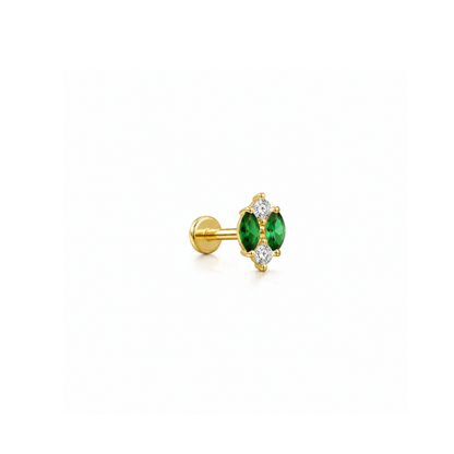 Emerald Marquise Flat Piercing