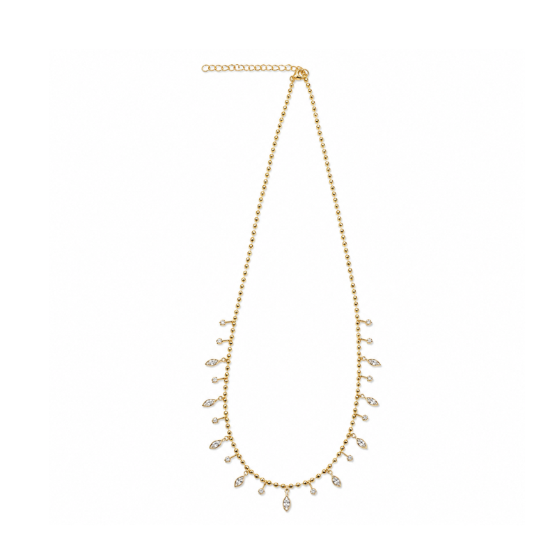 Golden Crystal Charm Necklace