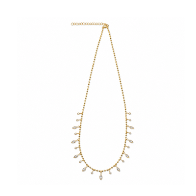 Golden Crystal Charm Necklace