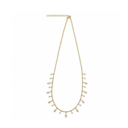 Golden Crystal Charm Necklace