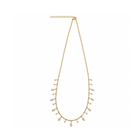 Golden Crystal Charm Necklace