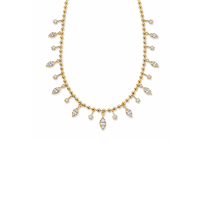 Golden Crystal Charm Necklace