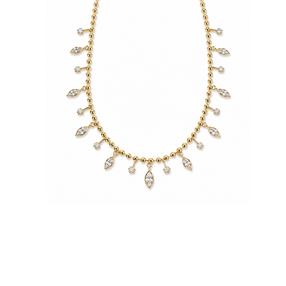 Golden Crystal Charm Necklace