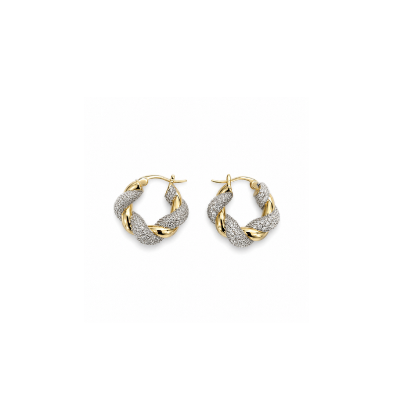 Twisted Pavé Hoop Earrings