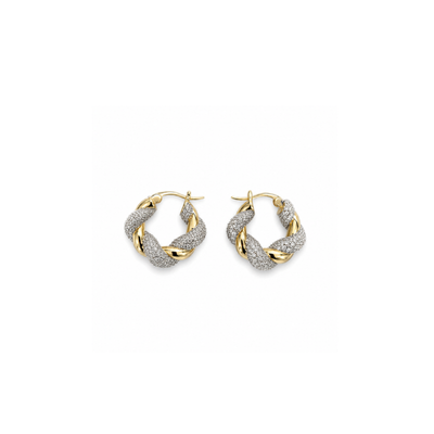 Twisted Pavé Hoop Earrings