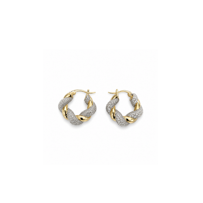 Twisted Pavé Hoop Earrings
