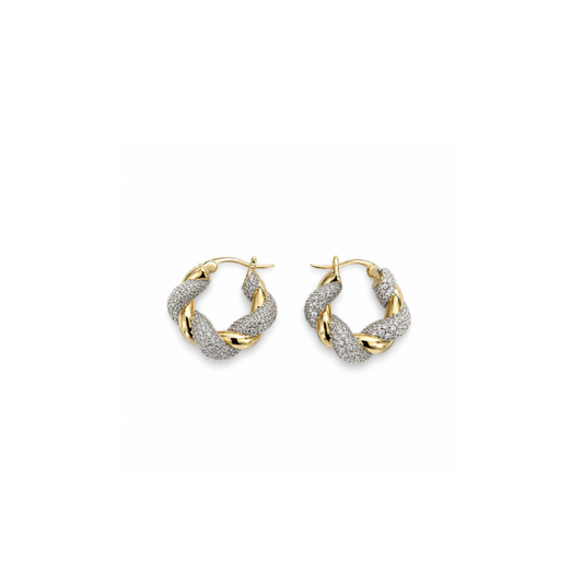 Twisted Pavé Hoop Earrings