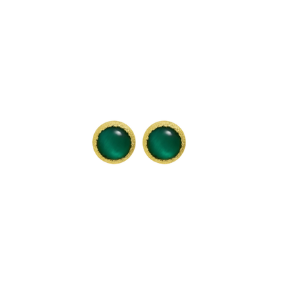 Emerald Aura Stud Earrings