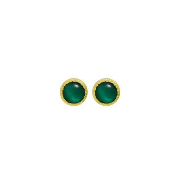 Emerald Aura Stud Earrings