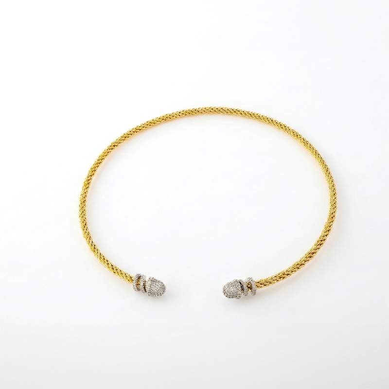 Crystal Dome Open Bangle