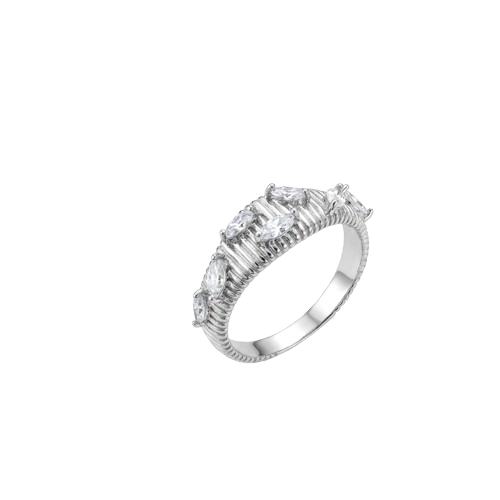 Textured Crystal Dome Ring