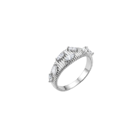 Textured Crystal Dome Ring