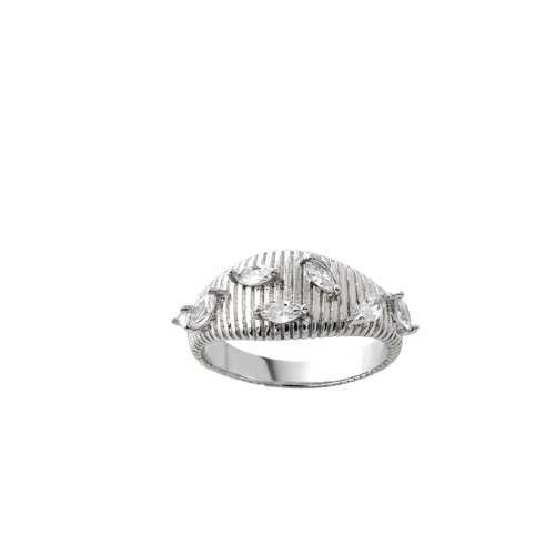 Textured Crystal Dome Ring