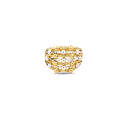 Two-Tone Beaded Statement Ring