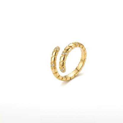 Serpentine Crystal Open Ring