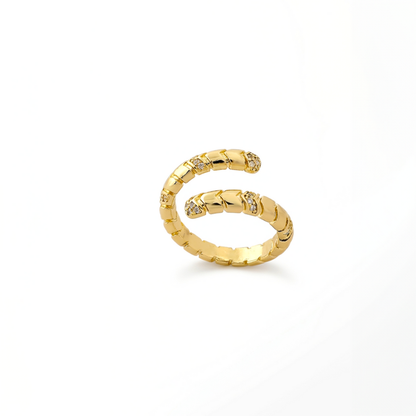 Serpentine Crystal Open Ring