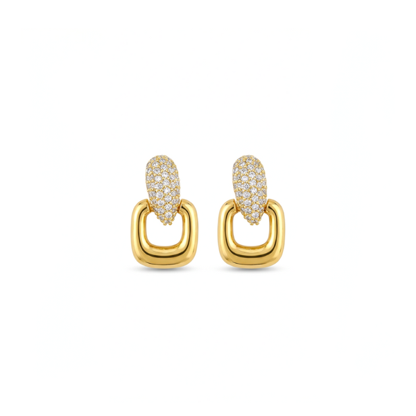 Pavé Square Drop Earrings